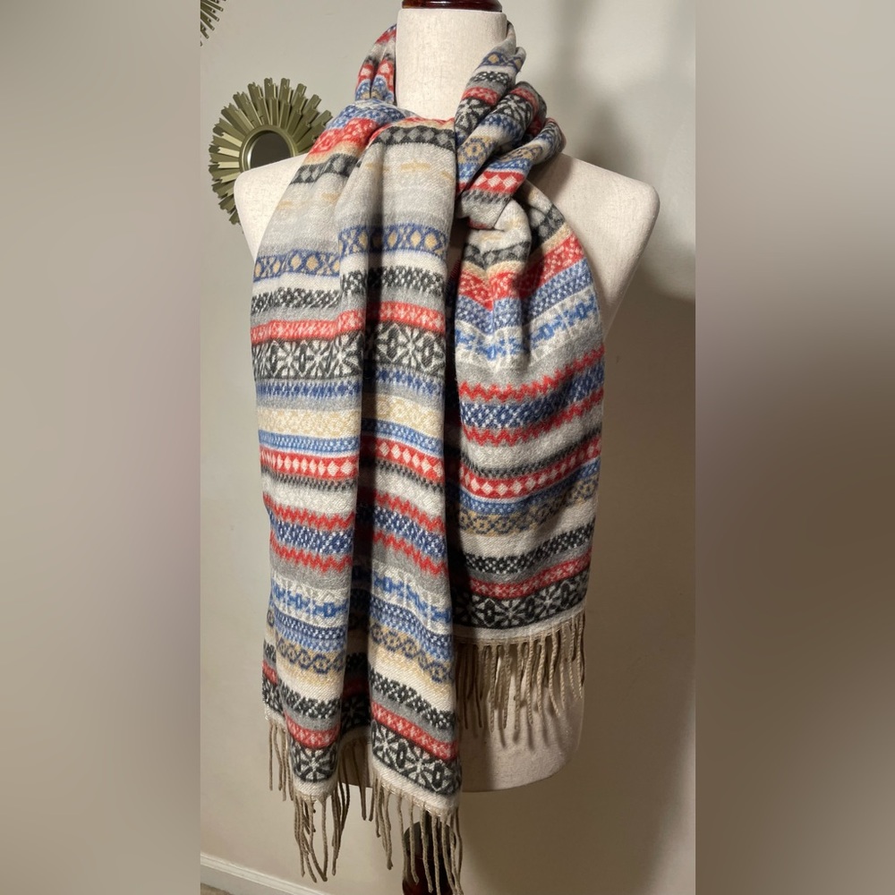 V.Fraas Cashmink Germany Made Fringed Scarf, Perfect condition.